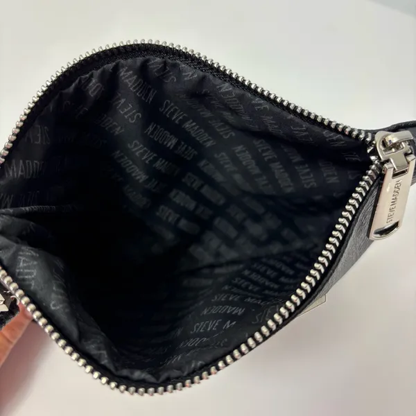 Steve Madden Wristlet Black Pebbled Leather with‎ Strap - Image 6