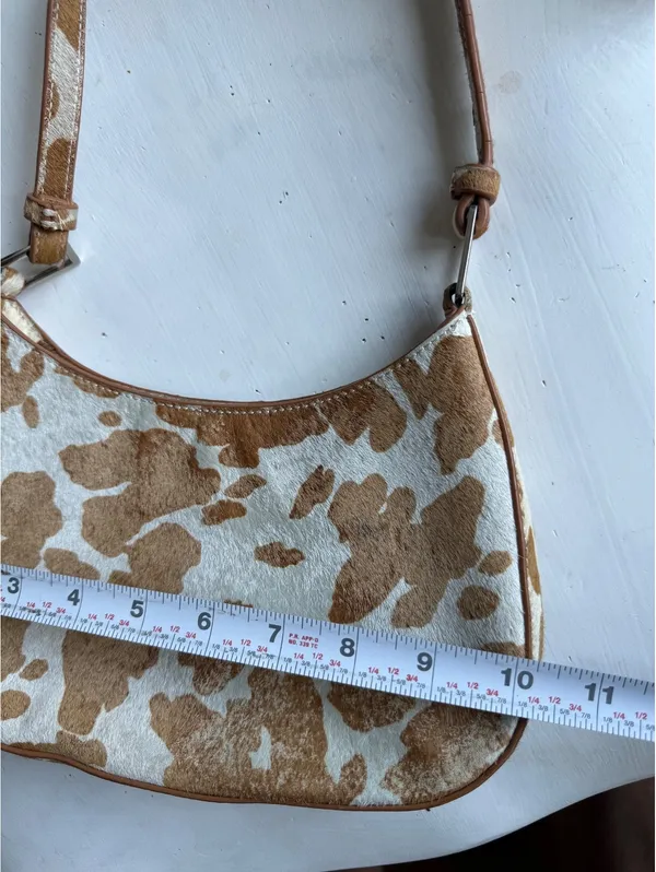 Urban Outfitters Brown and White Cow Print Shoulder Bag - Image 5