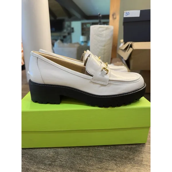 Sam Edelman‎ Tully lugged platform loafers White Shiny Size 9M Equestrian Bit - Image 3