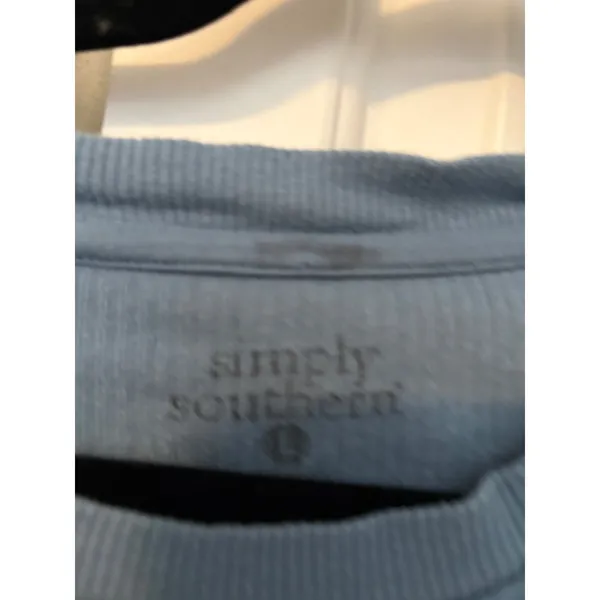 Simply Southern Blue Corded Sweatshirt Kindness Is Magic Butterfly Graphic‎ L - Image 3