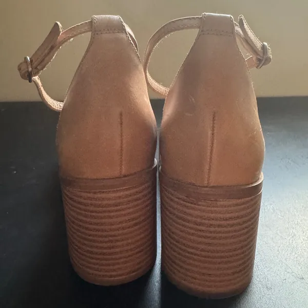 Lucky Brand Womens Chunky Leather Brown Beaded Block Heel Sandals sz 7.5 Strappy - Image 8
