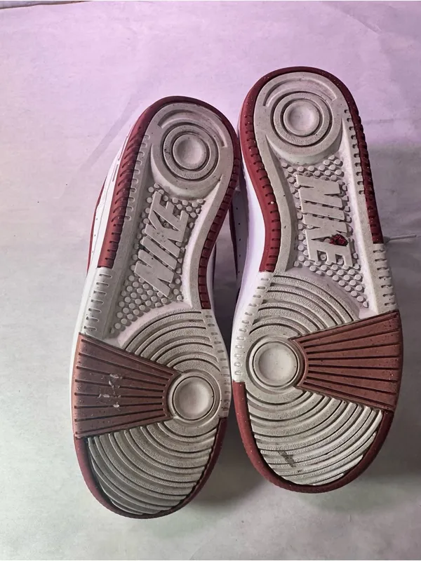 Nike Women’s White & Burgundy Low-Top Sneakers - Image 9