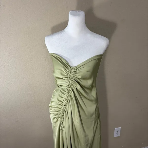 SABO Alyssia Strapless Maxi Dress Sage Green Hue Sz M Wedding Event Bridal Party - Image 4
