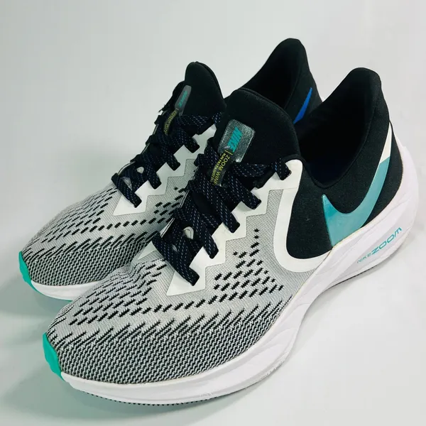 Nike Air Zoom Winflo 6 Black White Oracle Aqua‎ Women 8.5 Running Shoes AQ8228 - Image 3