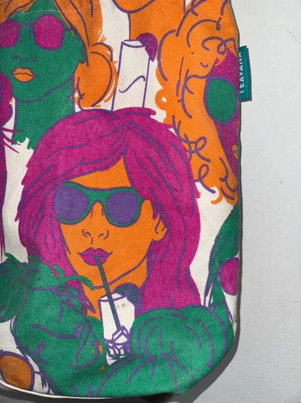Teavana colorful Graphic Tote Bag canvas book bag reusable durable - Image 2