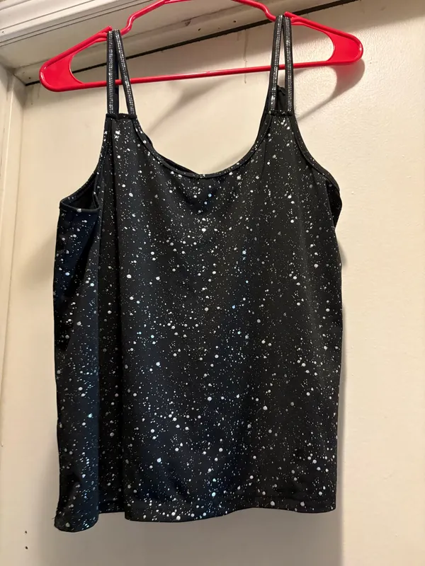 SHEIN black speckled bling crop tank, XL - Image 2