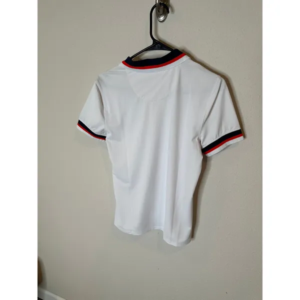 G/FORE Womens White Performance Golf Polo Shirt Striped Trim Size M - Image 4