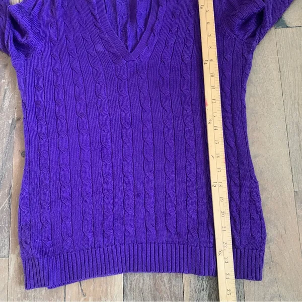 Ralph Lauren Purple Cable Knit Sweater Size Medium - Image 9