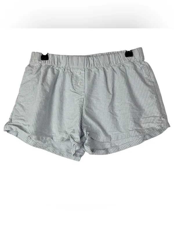 John Galt Blue & White Stripe Lounge Boxer Shorts OS - Image 2