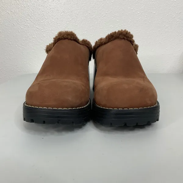 Rocket Dog Brown‎ Leather Faux Fur Lined Platform Clogs Mules Lug Sole 8.5M - Image 2