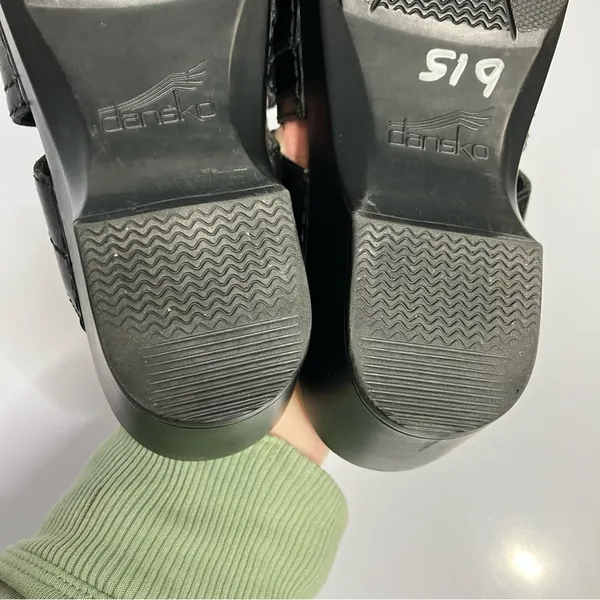 Dansko black‎ leather mules clogs size 37 - Image 8