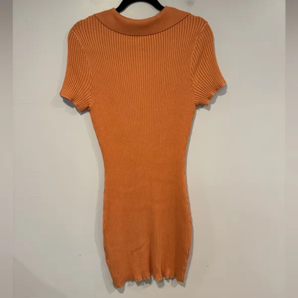 Abercrombie Orange ribbed American Eagle polo style dress‎ - Image 3