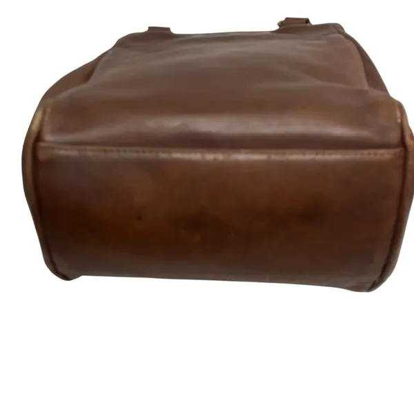 Vintage Coach Flap Drawstring Brown Leather Crossbody - Image 5