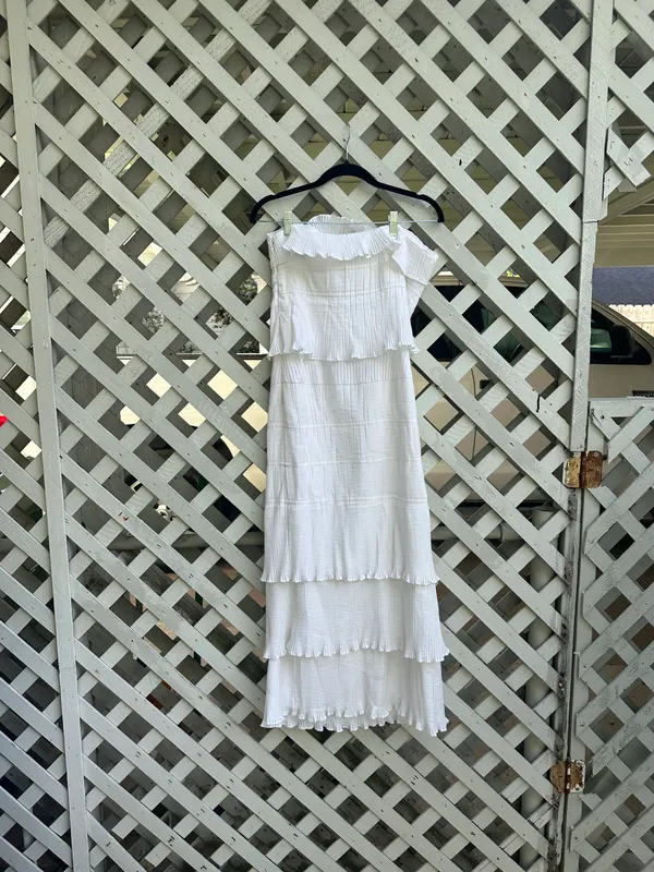 Anthropologie Let Me Be Strapless Tiered Ruffled Dress - Image 7