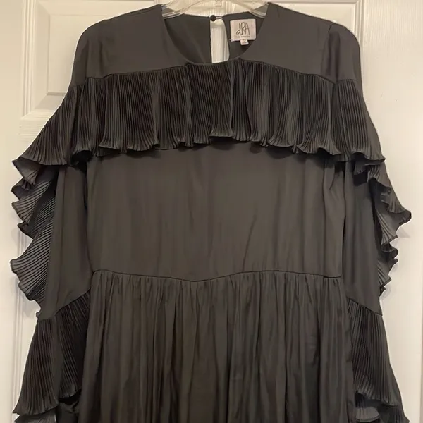 Anthropologie dRA Los Angeles Black Pleated Ruffle Mini Dress - Image 2