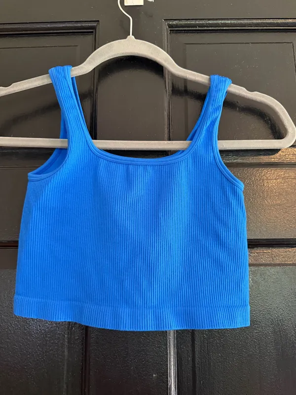 OQQ Ribbed sports bra Blue - Image 2