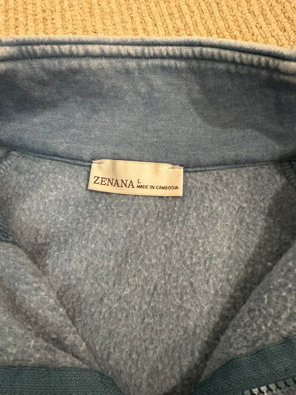 Zenana Distressed Quarter Zip Pullover  - Image 4