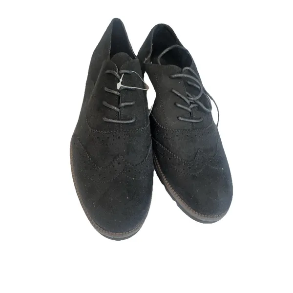 JABASIC Women's Brogue Oxford Walking Shoes Lace-Up Casual Black Size 9.5 NEW - Image 6