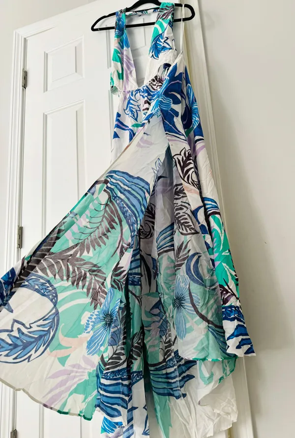 Anthropologie Plunge Cutout Maxi Dress/Cover-Up, Size L - Image 8
