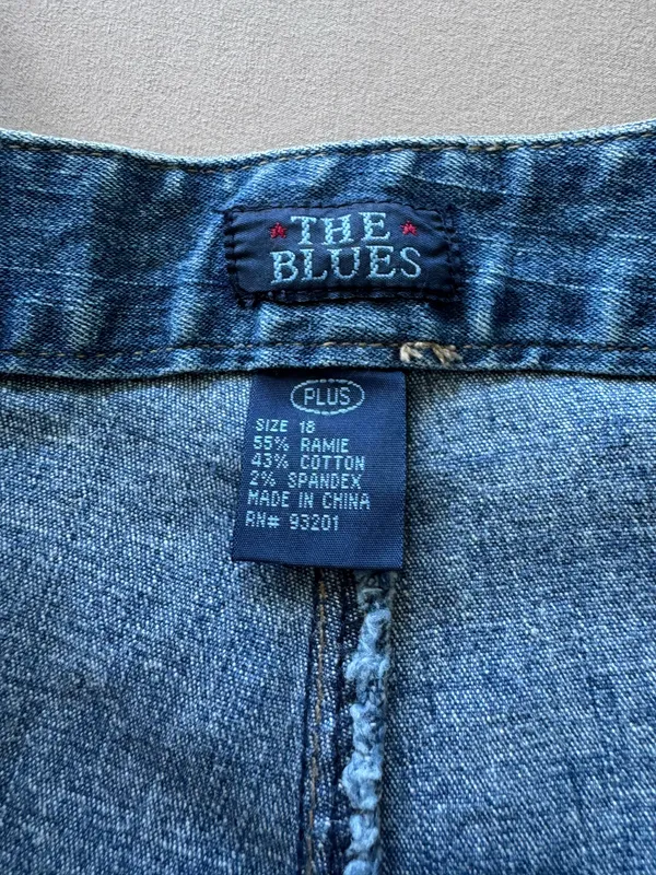 the blues Vintage Cargo Cropped Suspender Jeans - Image 4
