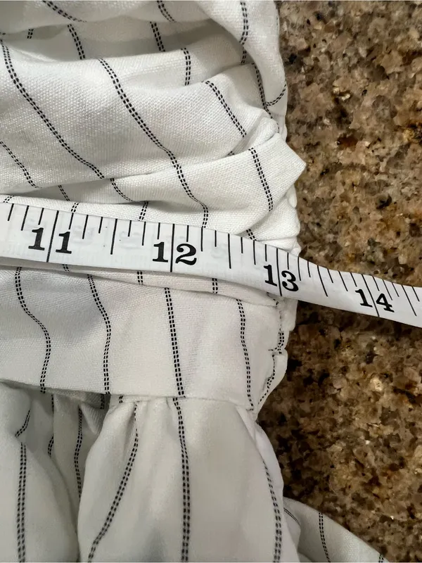 Commense Cotton Blend Striped Ruched Maxi Dress White XS NWT Pockets - Image 9