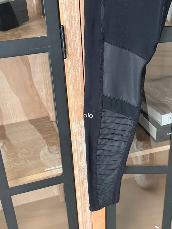 ALO leggings moto mesh panel high rise 2010s 7/8 ankle y2k vintage biker workout - Image 6