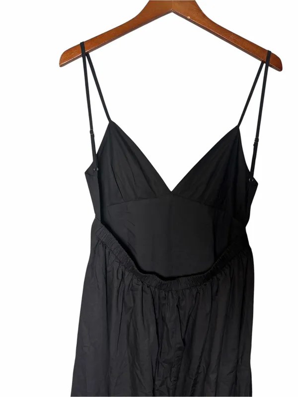 Commense Black Coastal Cowgirl Maxi Cotton Dress XL Deep V Open Back Western - Image 9