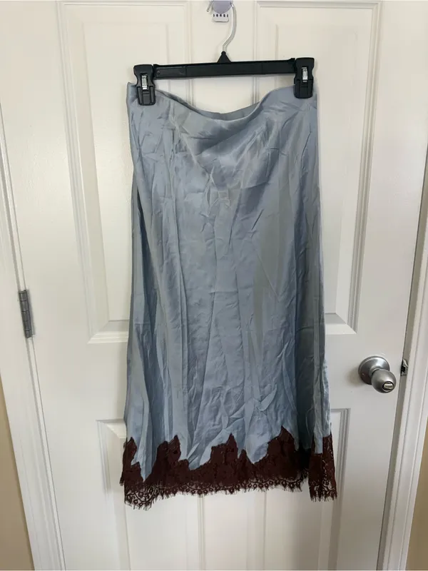 Reformation Carolina Silk Skirt in Mineral S - Image 6