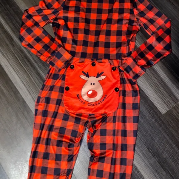 Red and Black Checkered Christmas Pajamas - Image 3