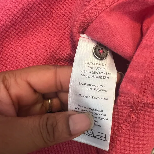 Eddie Bauer Red Waffle Knit V Neck Button Henley Long Sleeve‎ Top S Bella Swan - Image 4