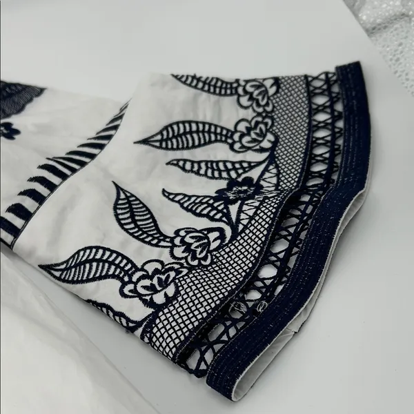 Embroidered White and Black Mini Dress - Image 7