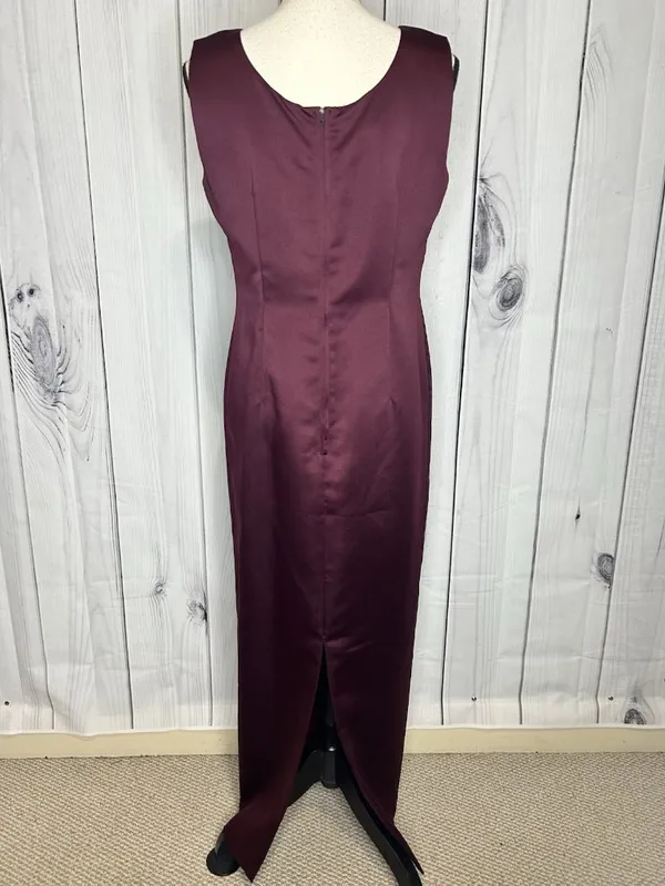 Karen Miller Purple Dress Suit Set Sz 8 Sheer Embroidered Jacket Sheath Dress - Image 14