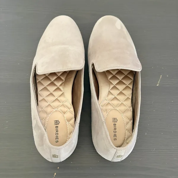 Birdies Loafers The Starling 8 Latte Suede Smoking Slipper Comfort Flats - Image 5