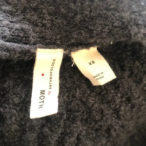 Anthropologie Moth wool blend grey cardigan sweater XS - Image 7