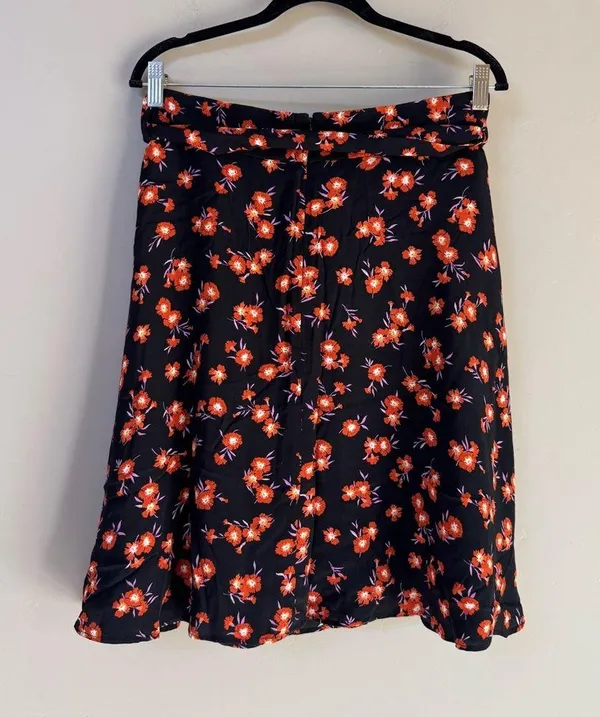 NWT Ann Taylor multicolor floral tie waist full skirted mini skirt Size 14 - Image 4
