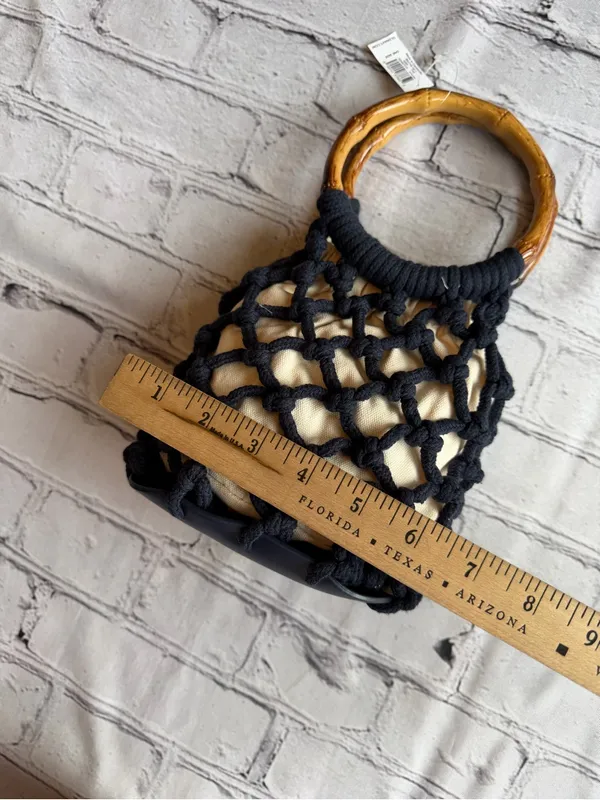Old Navy Vintage-Style Woven Net & Bamboo Handle Bucket Bag - Image 9