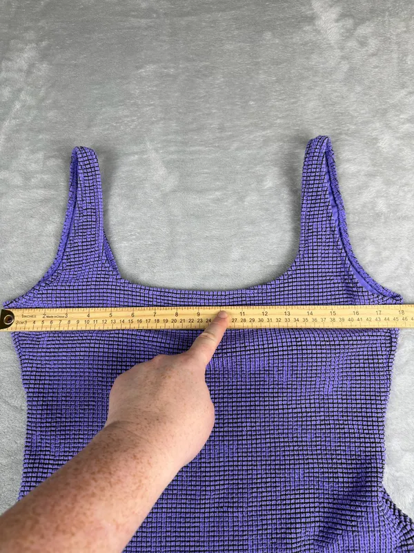 Aerie Lurex Crinkle Babewatch One Piece Swimsuit Purple Size XL - Image 5