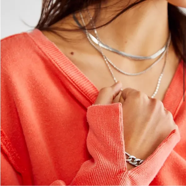 Free People We The Free Camden sweatshirt in Scarlet Sun - Image 4