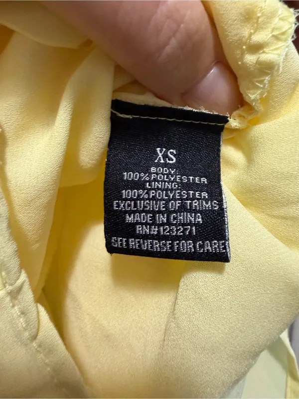 Light Yellow Puff-Sleeve Tie-Front Mini Dress - Image 5