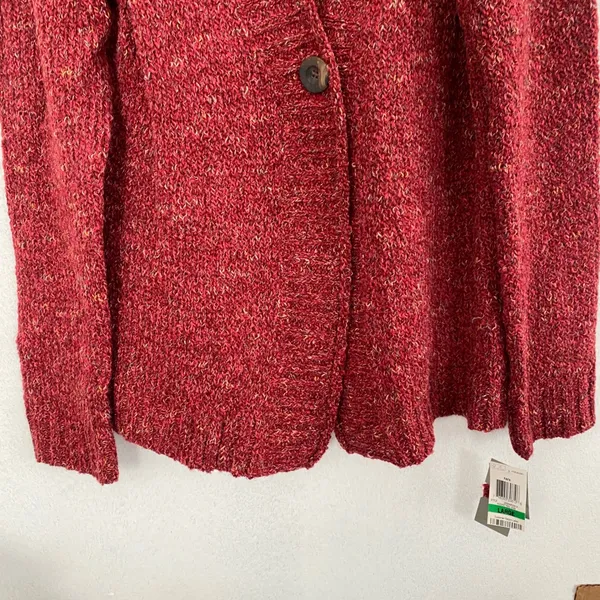 Charter Club Red Knit Cardigan Sweater Womens Size L‎ Wool Blend Button Front - Image 2