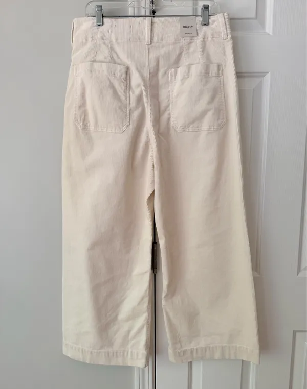 Anthropologie Maeve The Colette Corduroy Crop Wide-Leg Pants, Size 33 - Image 8