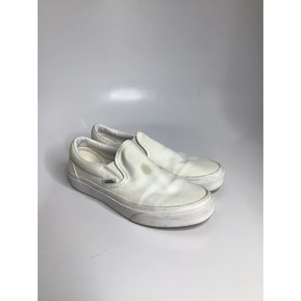 Vans Slip-On Shoes Womens 6 White Good Canvas Low Top Sneakers casual trendy - Image 4