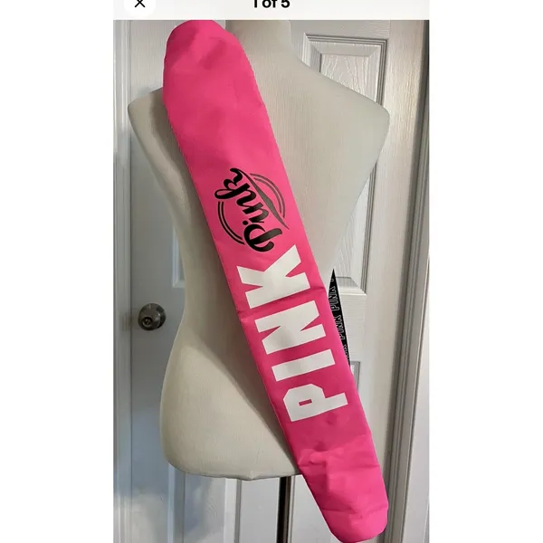 Victorias Secret PINK Yoga Mat Bag‎ Carrier Neon Pink Crossbody Logo Strap - Image 3