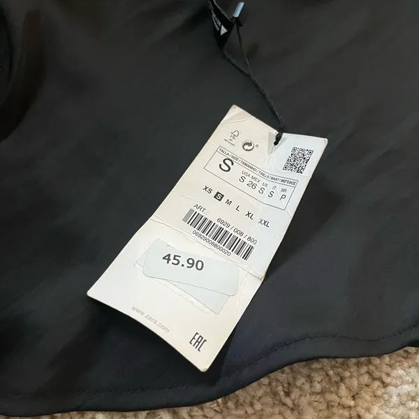 ZARA Black spaghetti strap cute put draped mini dress never worn - Image 9