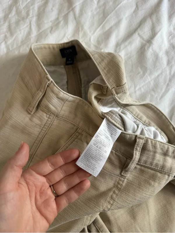 J. Crew Women’s Tan Cream Khaki Camp Straight Leg Ankle Pants 100% cotton US 4 - Image 9