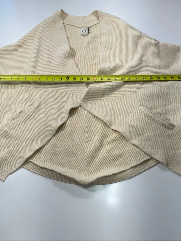 AKEMI + KIN Open-Front Short-Sleeve Cardigan in Cream - Image 4