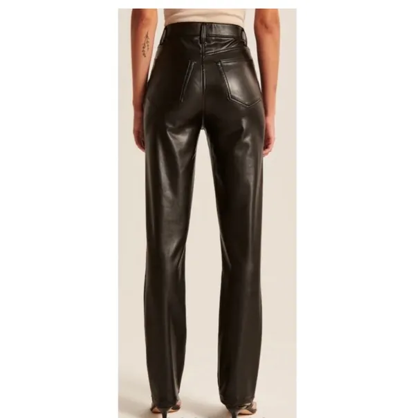 Abercrombie High-Rise Leather Pants - Image 3