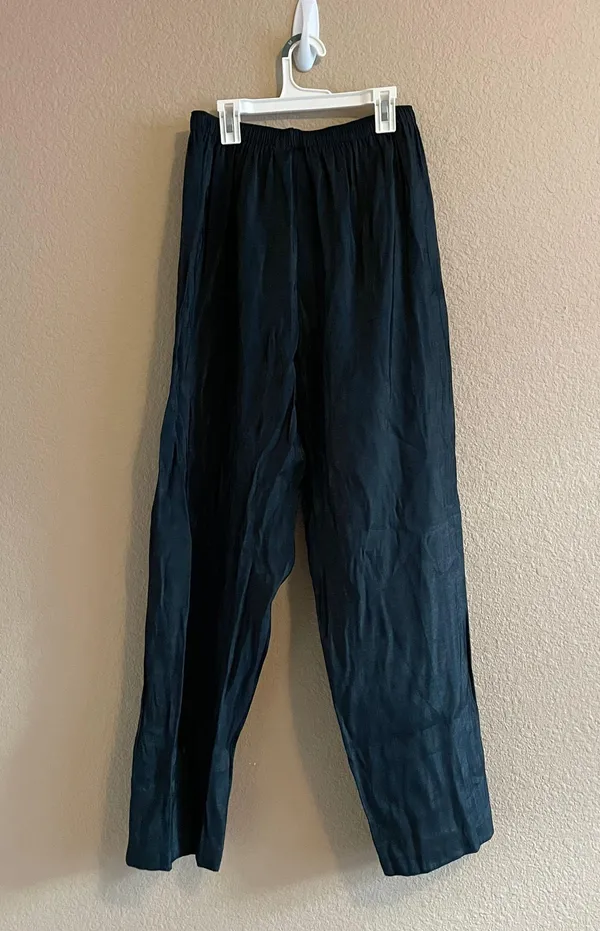 Black Shiny High Waisted Pants Size M - Image 4