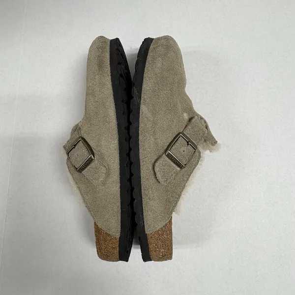 Birkenstock Boston Shearling Suede Leather - Taupe -‎ Size 40. - Image 10