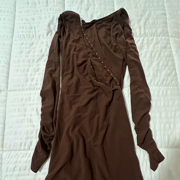 Helmut Lang Brown Mini Dress - Image 2